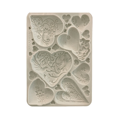 Molde de silicona Corazones Alice in Christmas Stamperia
